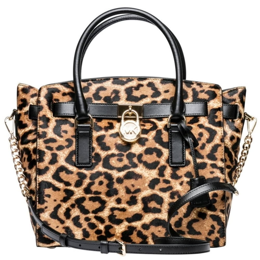 Michael Kors Leopard Calf Hair Hamilton Satchel